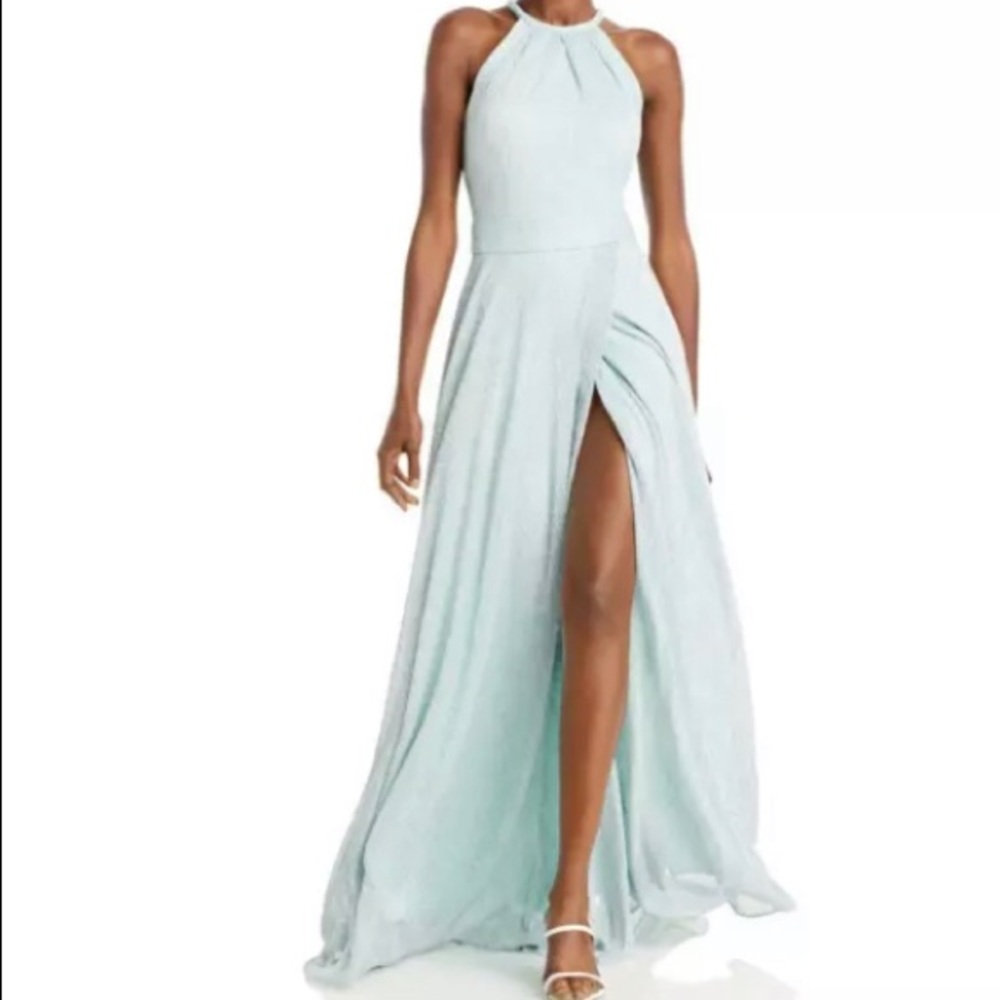 NWT Aqua Faux Wrap Maxi Formal Evening Gown SZ-6